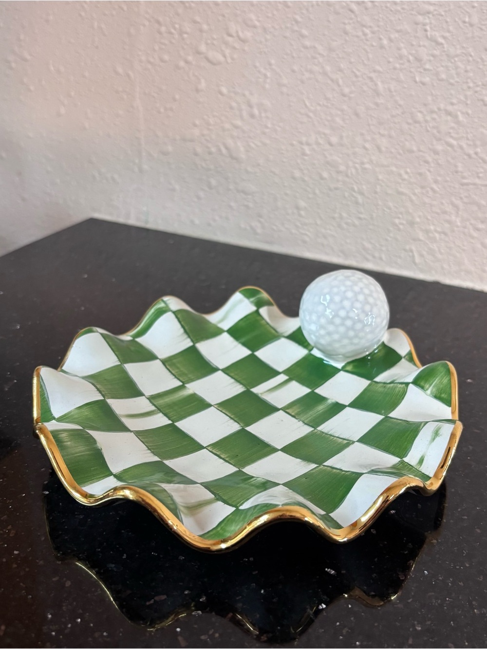 Mackenzie-Childs Putting Green Ceramic Dish